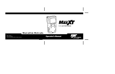 BW Technologies GasAlertMax XT Gas Detector Operator’s Manual - cover page