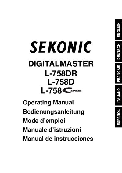 SEKONIC L-758DR/L-758D/L-758Cine DigitalMasterManual (1)