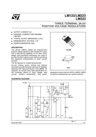 STMicroelectronics LM123/LM223/LM323 Datasheet - cover page