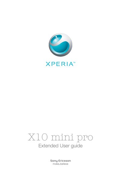 Sony Ericsson Xperia X10 mini pro User Guide - cover page