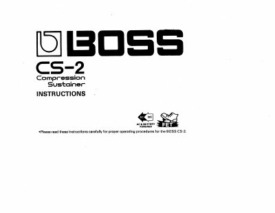 BOSS CS-2 Compression Sustainer Instructions - cover page
