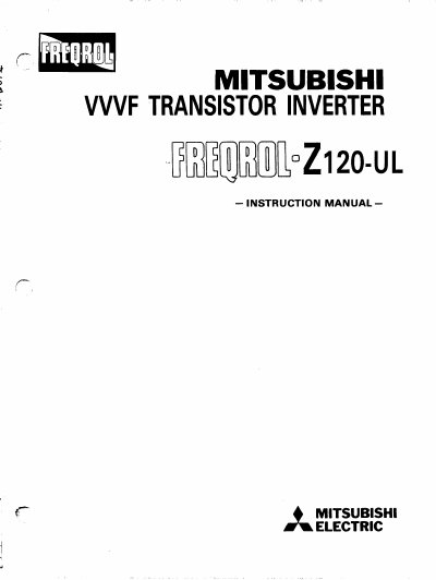 Mitsubishi FREQROL-2120 Inverter Instruction Manual - cover page