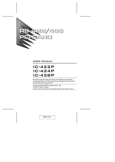 ATEN IC-422P/IC-424P/IC-428P User Manual