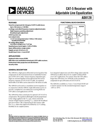 ANALOG DEVICES AD8322 English products handbook AD8128 English products handbook 