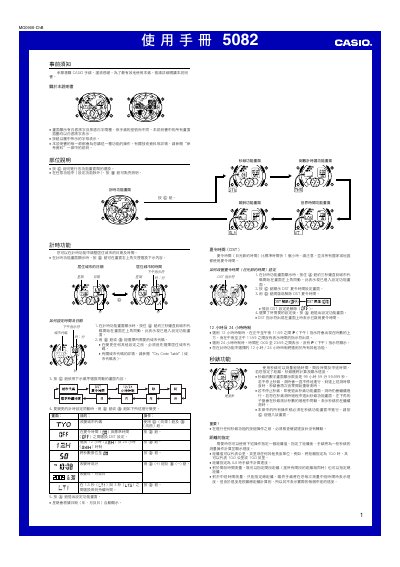 Casio 5082 Watch User Manual - cover page