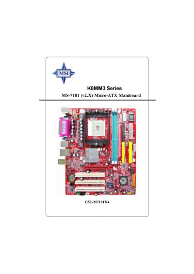MSI K8MM3 Series Manual - cover page