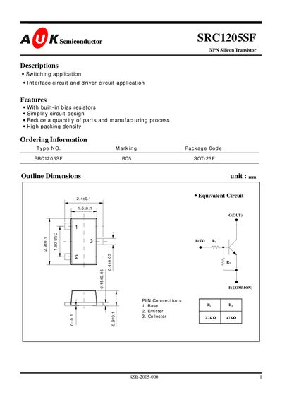AK Semiconductor SRC1205SF Datasheet - cover page