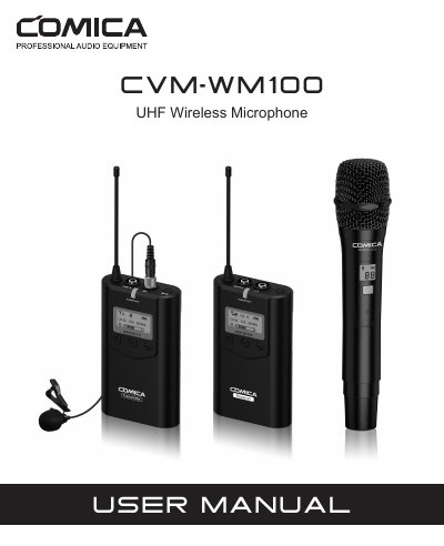 COMICA WM100 UHF Wireless Microphone User Manual - cover page