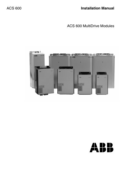 ABB ACS 600 MultiDrive Modules Installation Manual - cover page