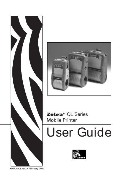 Zebra QL Series Mobile Printer User Guide - cover page