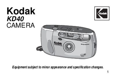 Kodak KD40 Camera Manual