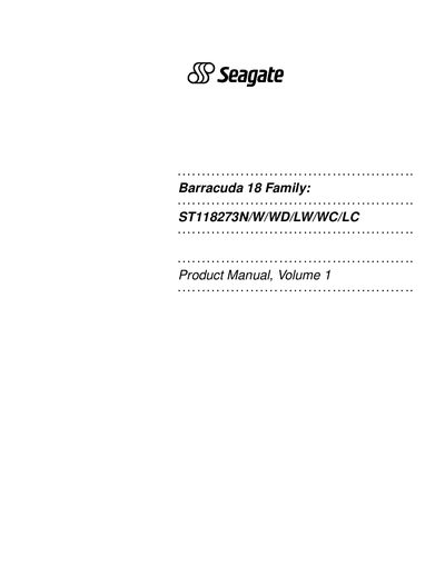 Seagate ST118273N/W/WD/LW/WC/LC Manual - cover page