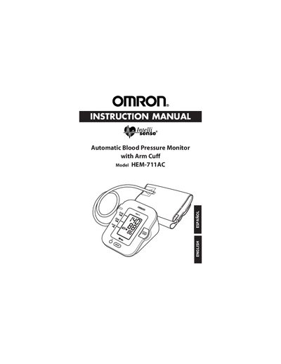 Omron HEM-711AC Automatic Blood Pressure Monitor User Manual - cover page