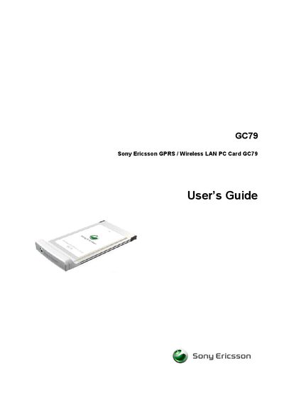 Sony Ericsson GC79 User Guide - cover page