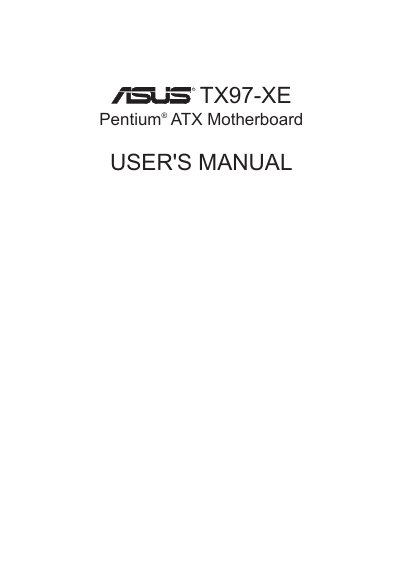 ASUS TX97-XE Motherboard User Manual - cover page