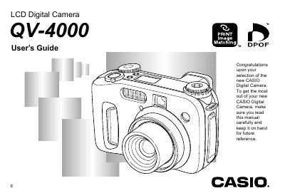 CASIO QV-4000 LCD Digital Camera User's Guide - cover page