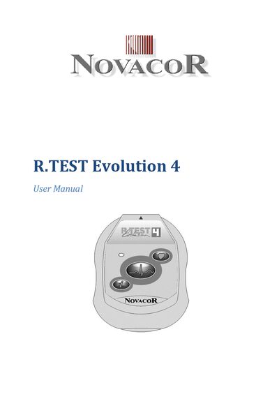 Novacor R.TEST Evolution 4 User Manual