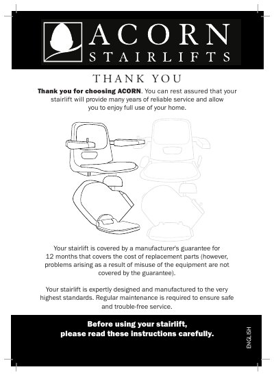 ACORN SuperGlide Stairlift User Manual - cover page