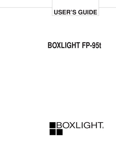 Boxlight FP-95t Projector User's Guide - cover page