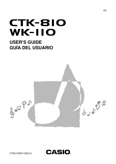 Casio CTK-810/WK-110 Electronic Musical Instrument User's Guide - cover page