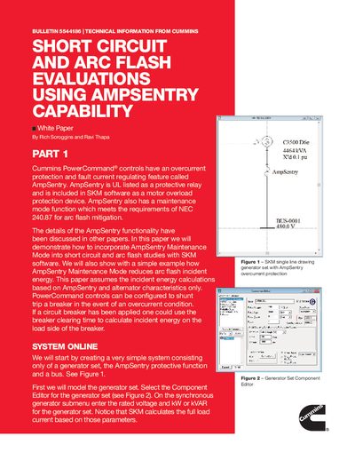 Cummins PowerCommand AmpSentry Short Circuit and Arc Flash Evaluation - cover page