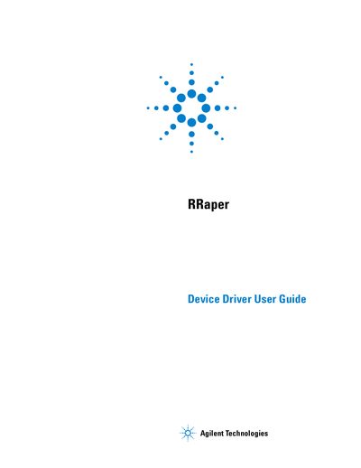 Agilent RRAPer Device Driver User Guide - cover page