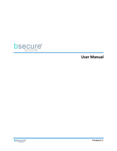Bsecure Version 6.1 User Manual - cover page