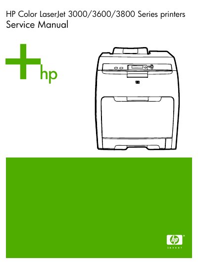 HP Color LaserJet 3000/3600/3800 Series Printers Service Manual - cover page