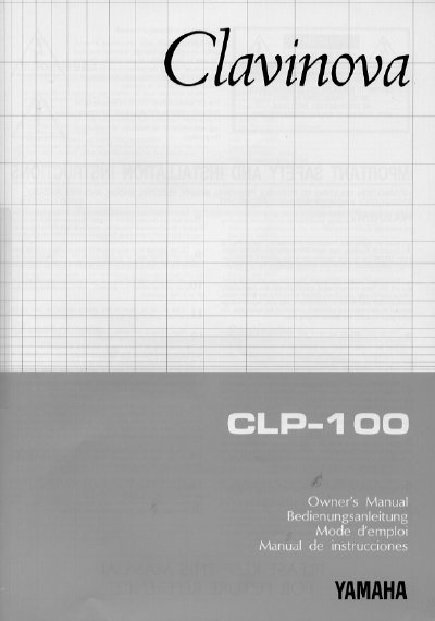 Yamaha CLP-100 Owner's Manual - cover page