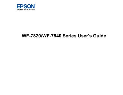 Epson WF-7820/WF-7840 Series User Guide - cover page