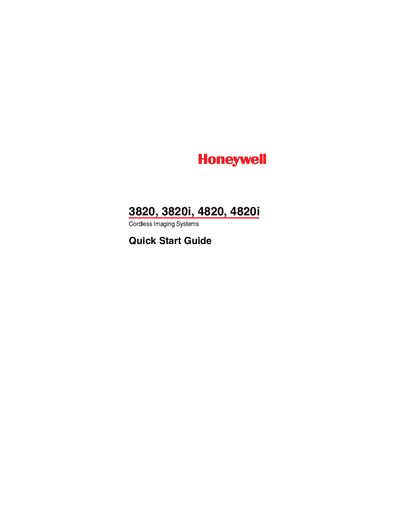 Honeywell 3820/3820i/4820/4820i Cordless Imaging Systems Quick Start Guide - cover page