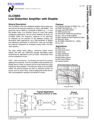 National Semiconductor CLC5665 Datasheet - cover page