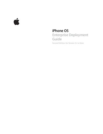 Apple iPhone OS Enterprise Deployment Guide - cover page