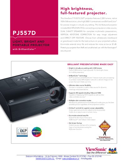 ViewSonic PJ557D Portable Projector User Manual - cover page