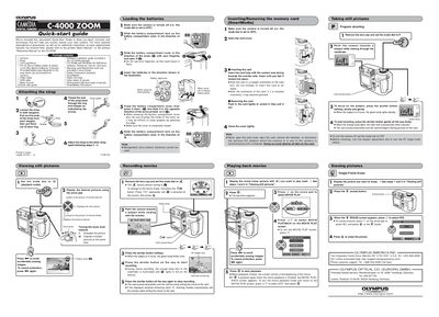 Olympus C-4000 ZOOM Digital Camera Quick-start guide - cover page
