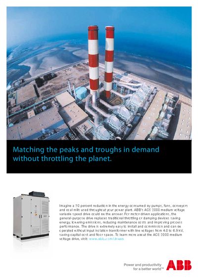 ABB ACS 2000 Medium Voltage Variable Speed Drive Product Leaflet - cover page