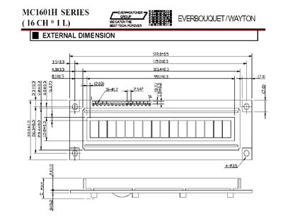 Everbouquet MC1601H Series LCD Module Product Leaflet - cover page