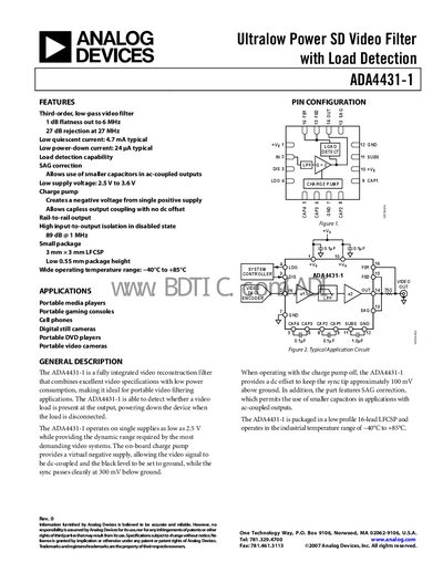 Analog Devices ADA4431-1 Handbook - cover page