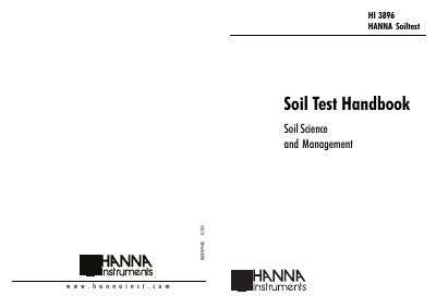 Hanna Instruments HI 3896 Soil Test Kit User Manual - cover page