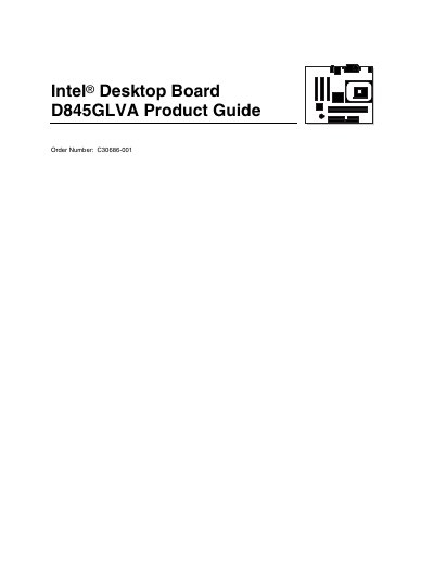Intel D845GLVA Desktop Board Product Guide - cover page