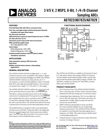 Analog Devices AD7822/AD7825/AD7829 Data Sheet