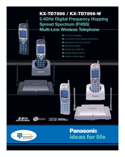 Panasonic KX-TD7896/KX-TD7896-W User Manual - cover page