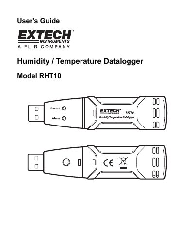 Extech RHT10 Humidity Temperature Datalogger User's Guide