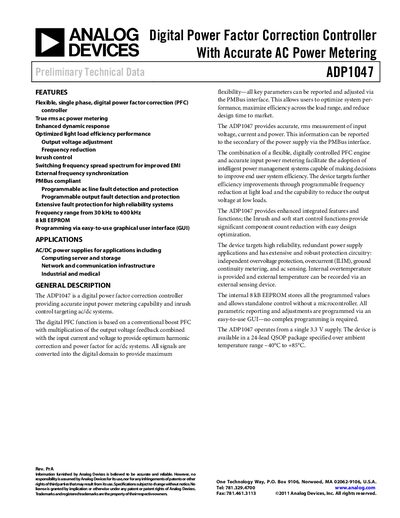 Analog Devices ADP1047 Handbook