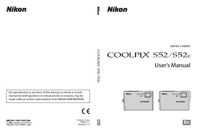 Nikon COOLPIX S52/S52c User Manual