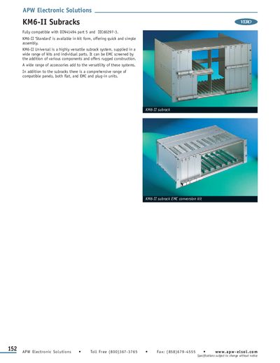 APW Electronic Solutions KM6-II Subracks Handbook - cover page