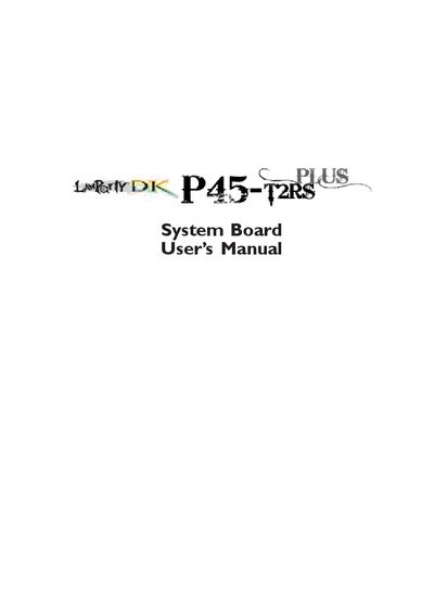 P45-T2RS PLUS Motherboard User Manual - cover page