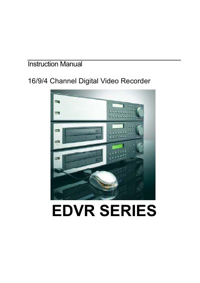 EverFocus EDVR SERIES Digital Video Recorder Instruction Manual - cover page