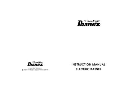 Ibanez Electric Bass Instruction Manual - cover page