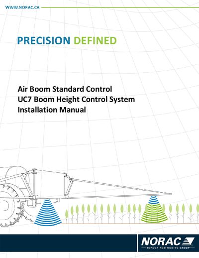 NORAC UC7 Air Boom Height Control System Installation Manual - cover page